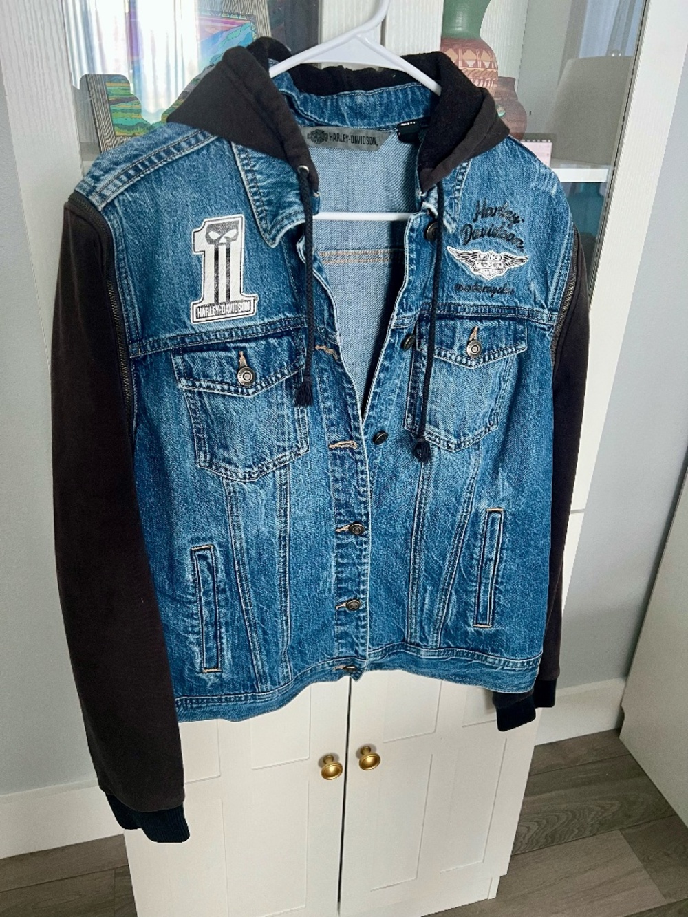 Harley-Davidson® Women's Zip-Off Sleeve Denim Jacket - Indigo Wash, Size XL